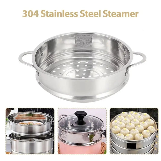 New 304 Stainless Steel Steamer Basket with Double Ear Kitchen Cooking Tool Pot Steaming Grid Generic Multifunction Steam Rack